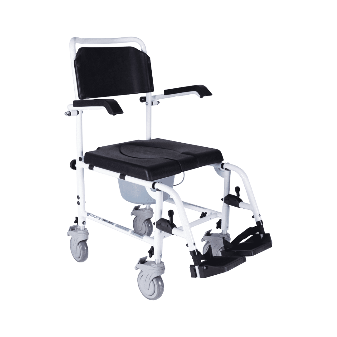 Aspire 440mm Aluminium Commode Attendant Propelled