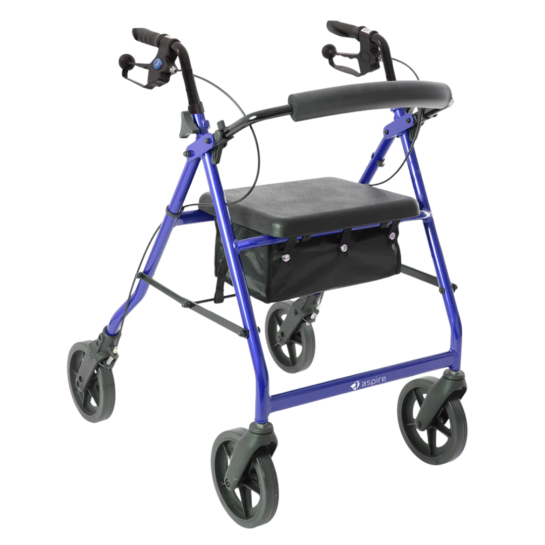 Aspire Deluxe 8" Seat Walker/Rollator Blue