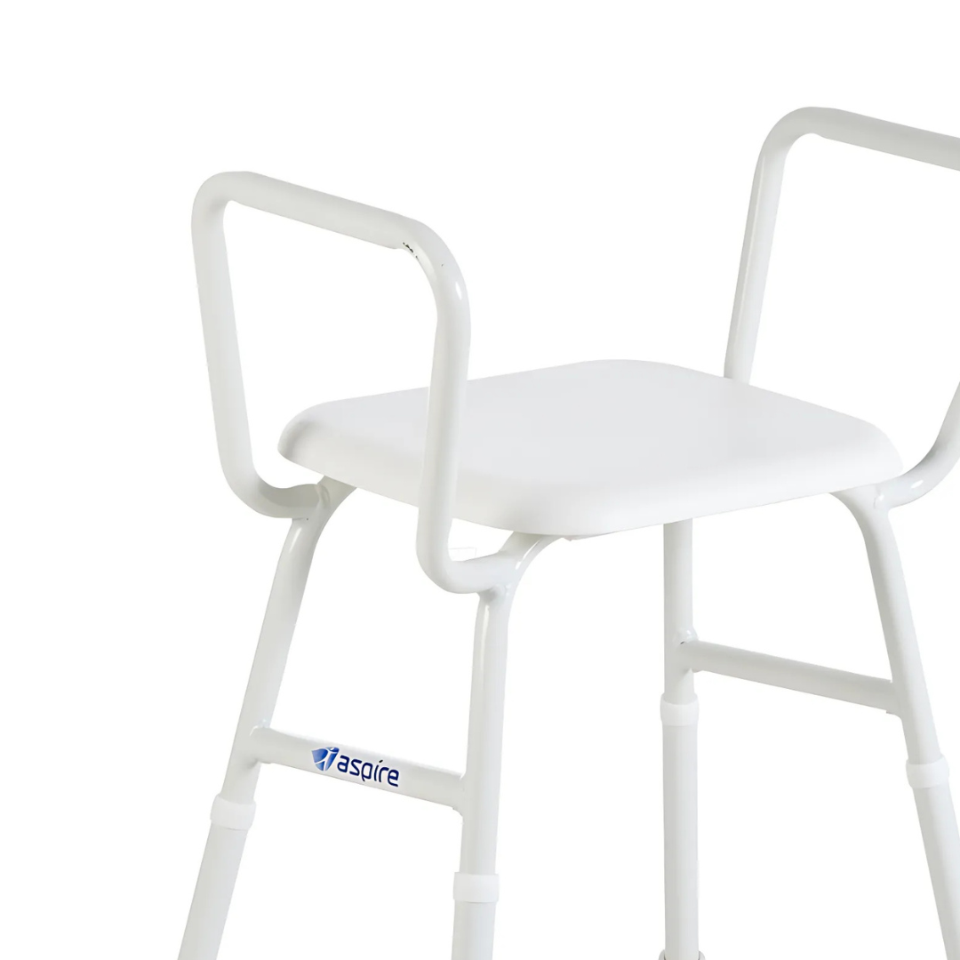 Aspire Shower Stool with Padded Seat Steel