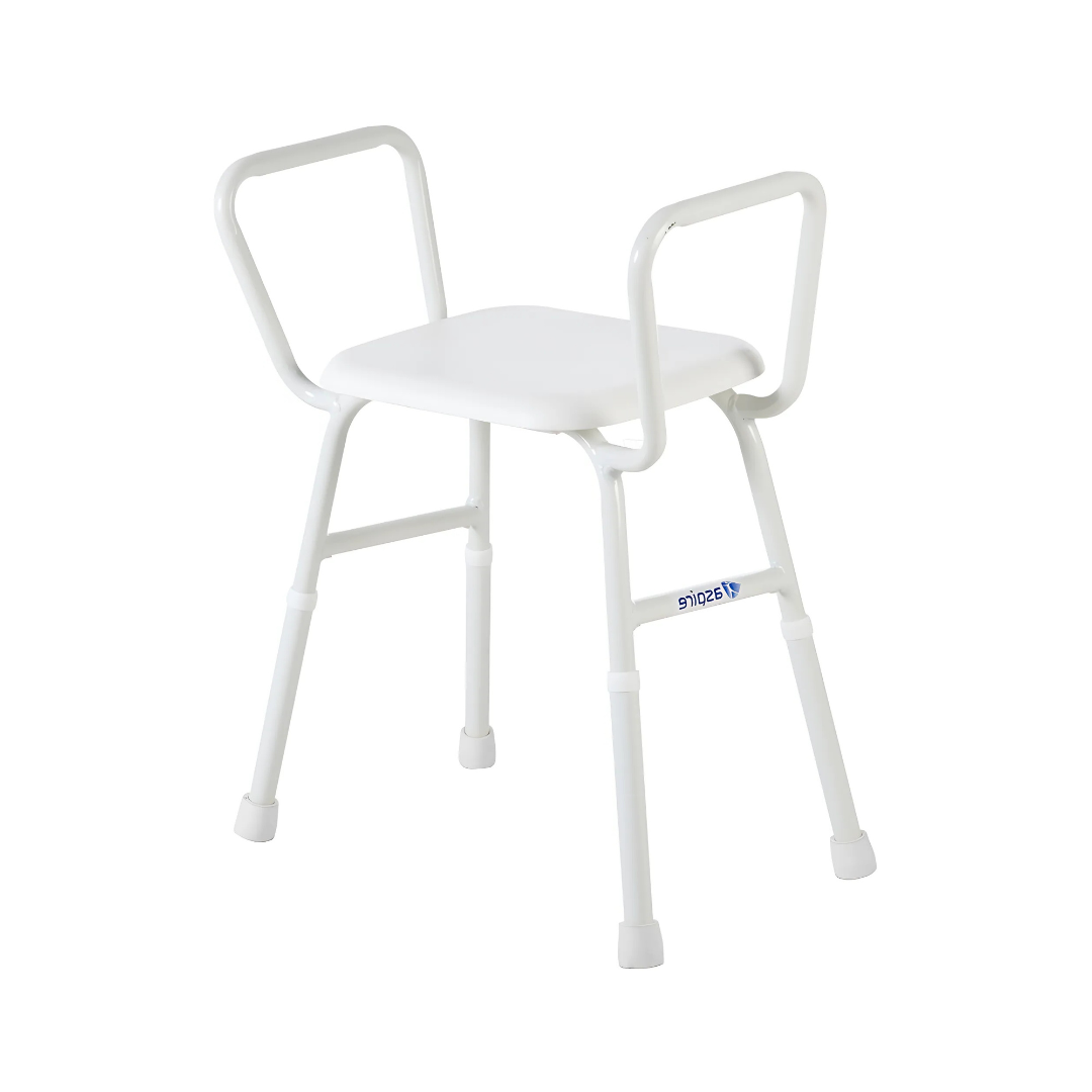 Aspire Shower Stool with Padded Seat Steel