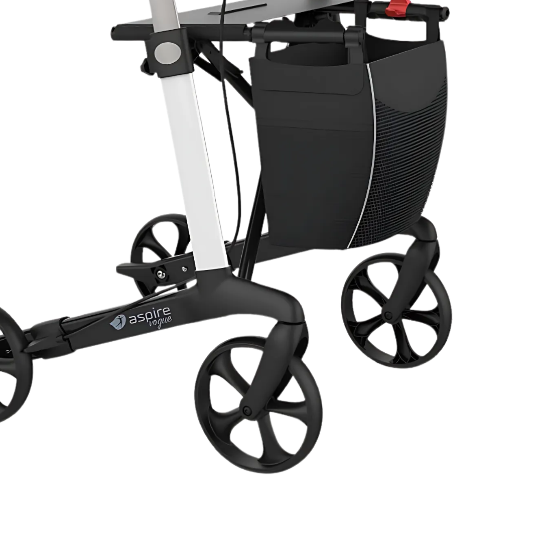 Aspire Vogue Forearm Seat Walker/Rollator White/Black