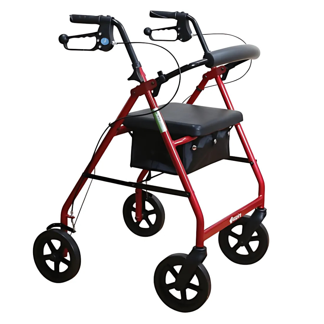 Aspire Classic 8' Wheels Seat Walker / Rollator Red