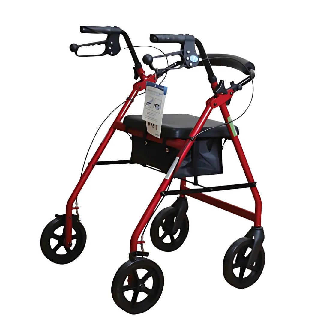 Aspire Classic 8' Wheels Seat Walker / Rollator red
