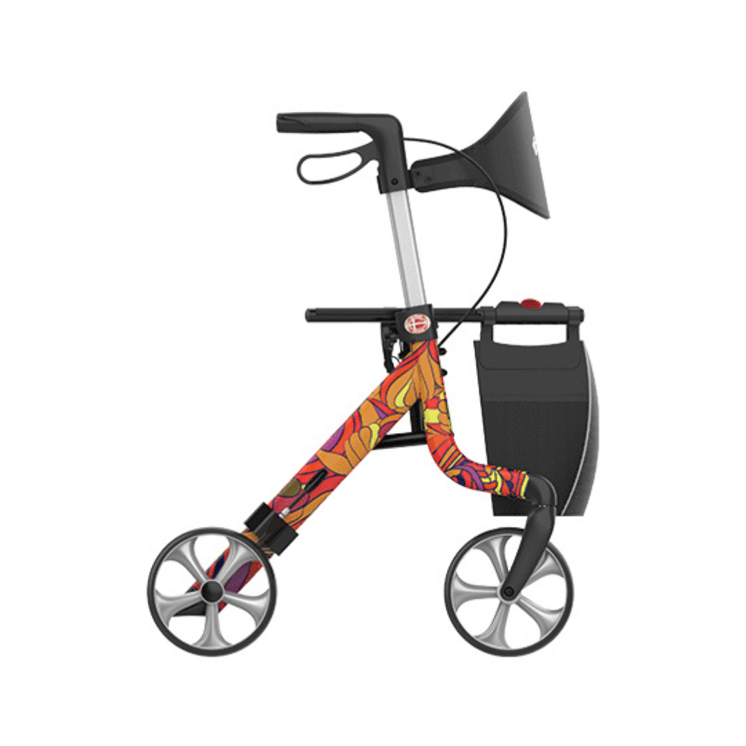 Aspire Vogue Lightweight 2 Aluminum Seat Walker Flower Side View
