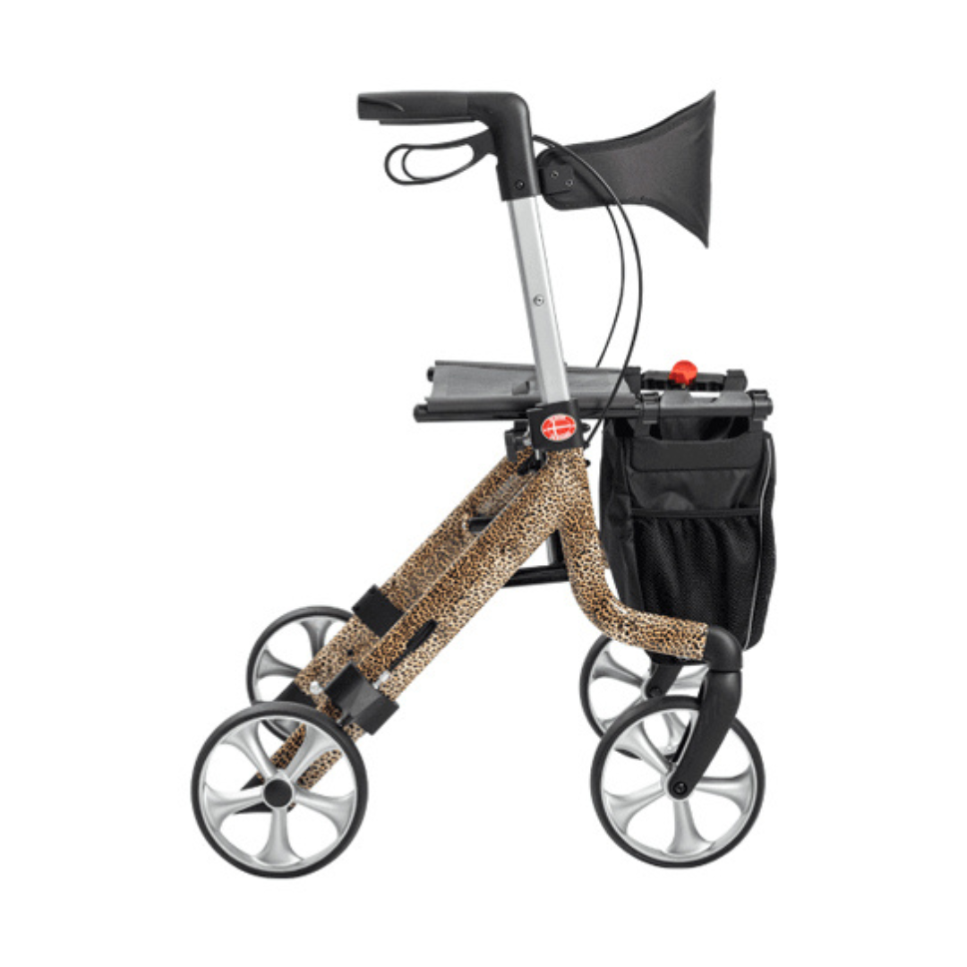 Aspire Vogue Lightweight 2 Aluminum Seat Walker Leopard Side View