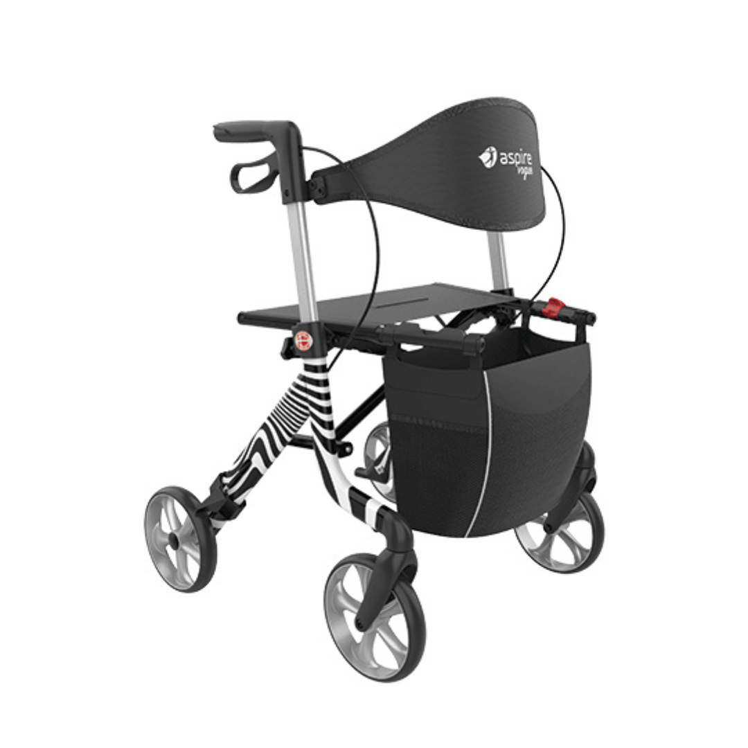 Aspire Vogue Lightweight 2 Aluminum Seat Walker Zebra