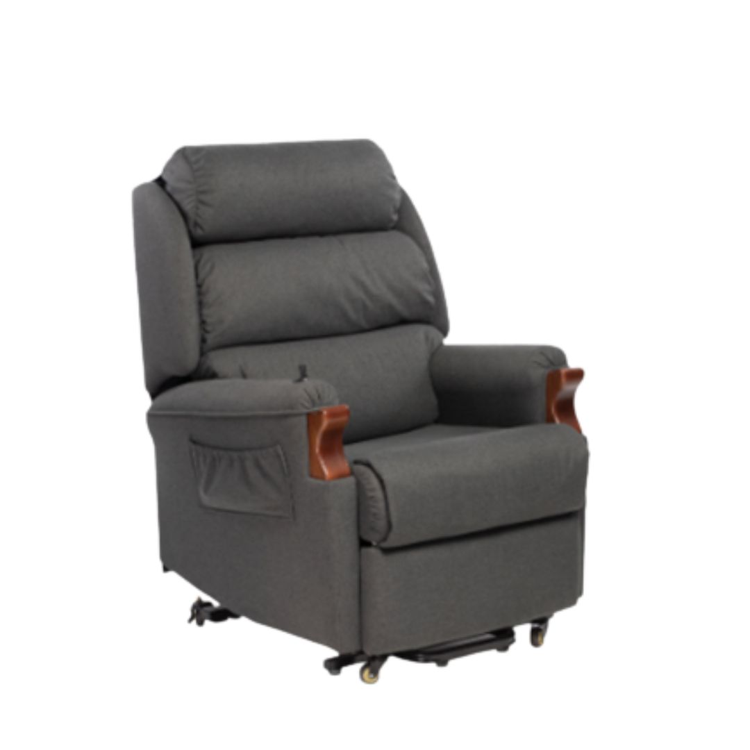 Oscar Barwon Dual Motor Lift Recliner chair with high-back support, dual motor controls, and lift function, designed for comfort, mobility assistance, and customisation in aged care and home environments.