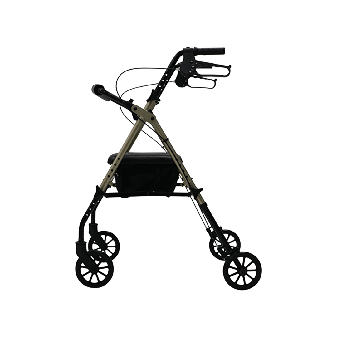 Aspire Flex 6 Adjustable Seat Walker 6" Wheel Champagne