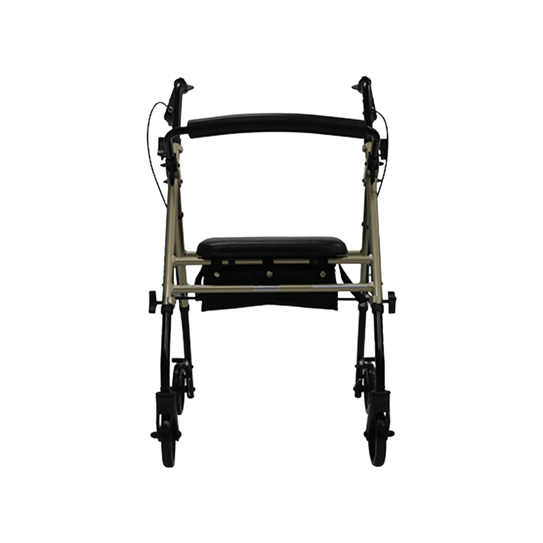Aspire Flex 6 Adjustable Seat Walker 6" Wheel Champagne