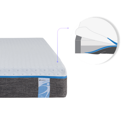 Aspire ComfiMotion Memory Foam Mattress Portobello Grey Sides King Single