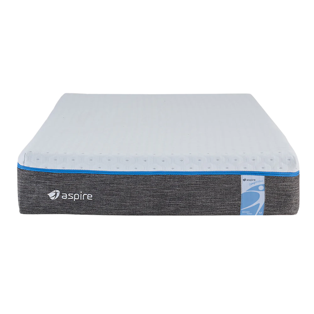 Aspire ComfiMotion Memory Foam Mattress Portobello Grey Sides King Single