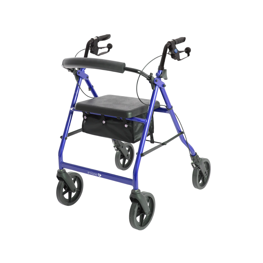 Aspire Deluxe 8" Seat Walker/Rollator Blue
