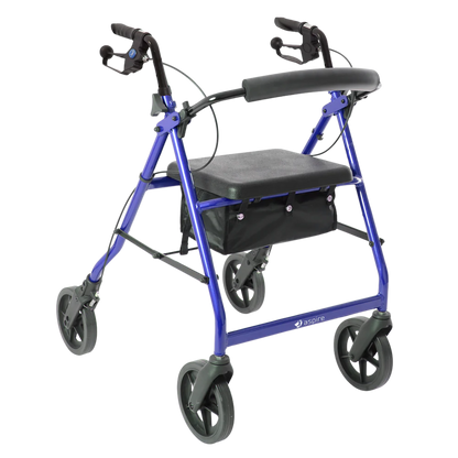 Aspire Deluxe 8" Seat Walker/Rollator Blue