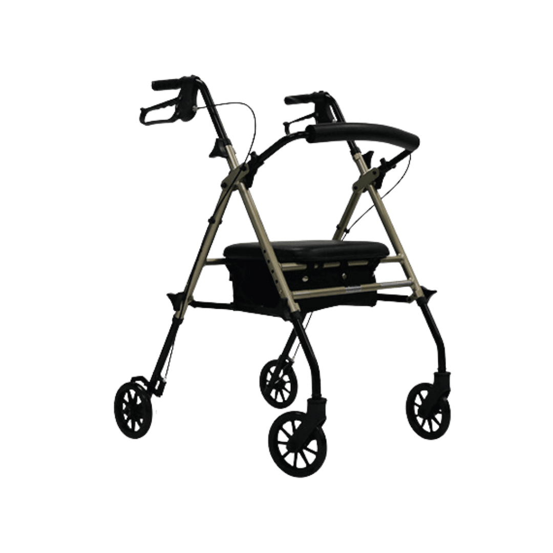 Aspire Flex 6 Adjustable Seat Walker 6" Wheel Champagne