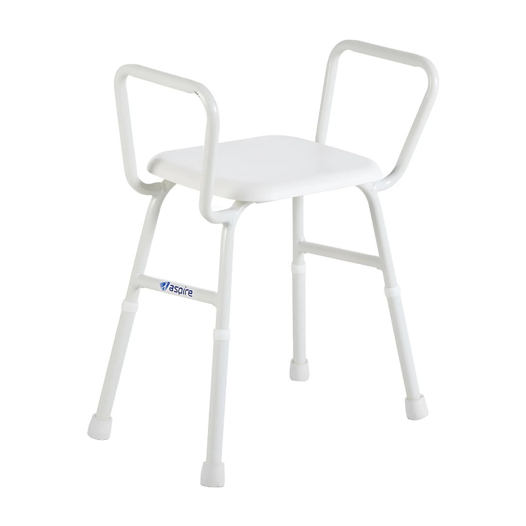 Aspire Shower Stool with Padded Seat Steel
