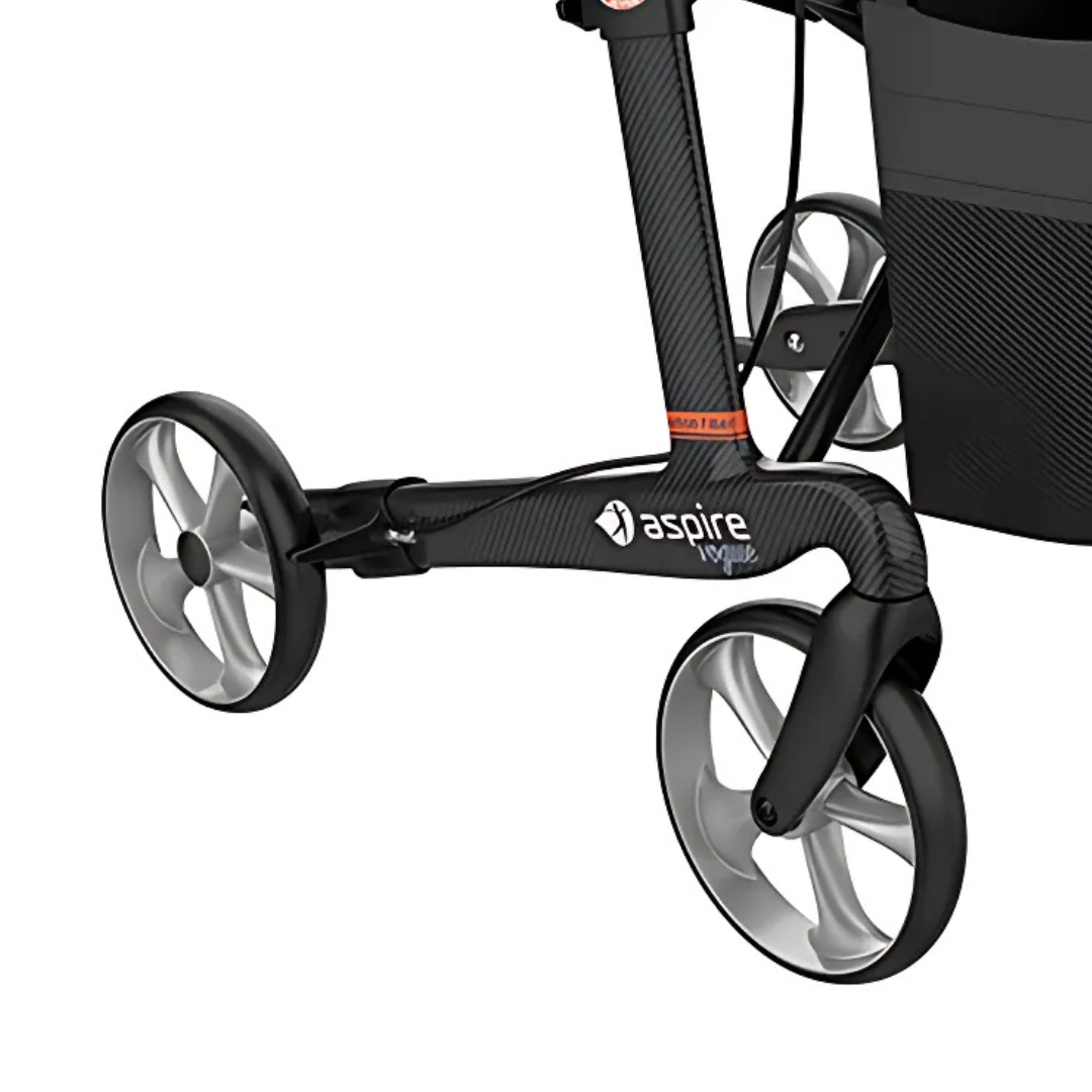 Aspire Vogue Carbon Fibre Seat Walker/Rollator Medium Black