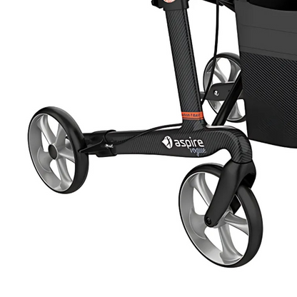 Aspire Vogue Carbon Fibre Seat Walker/Rollator Medium Black