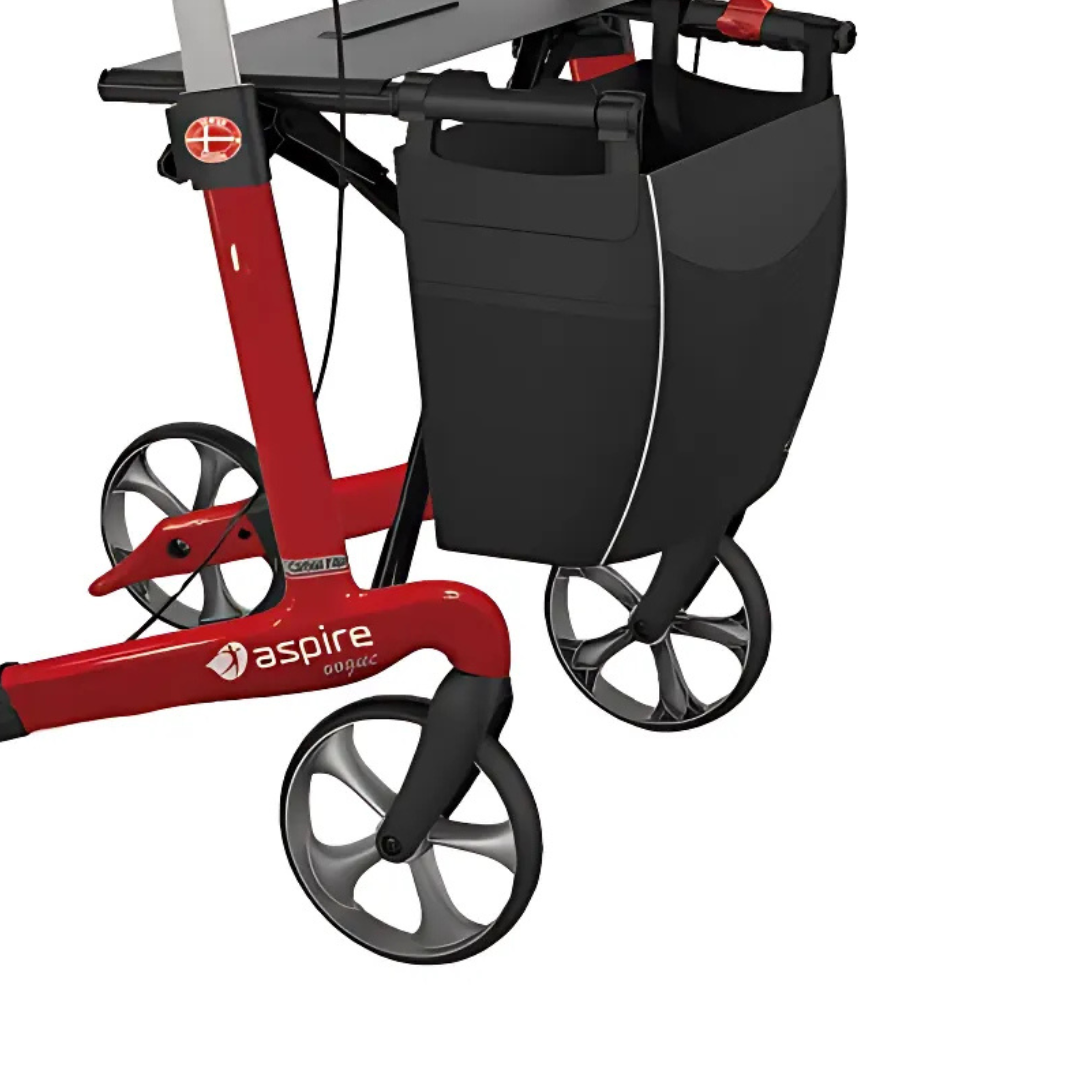 Aspire Vogue Carbon Fibre Seat Walker/Rollator Tall Candy Red