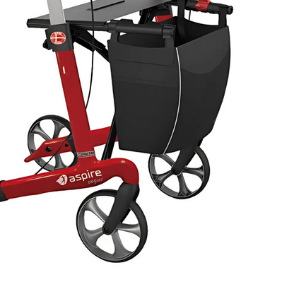 Aspire Vogue Carbon Fibre Seat Walker/Rollator Tall Candy Red