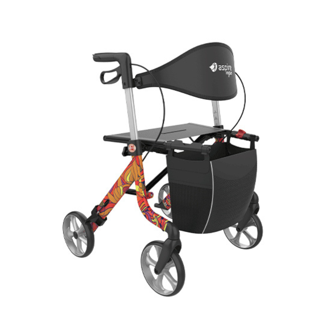 Aspire Vogue Lightweight 2 Aluminum Seat Walker Flower