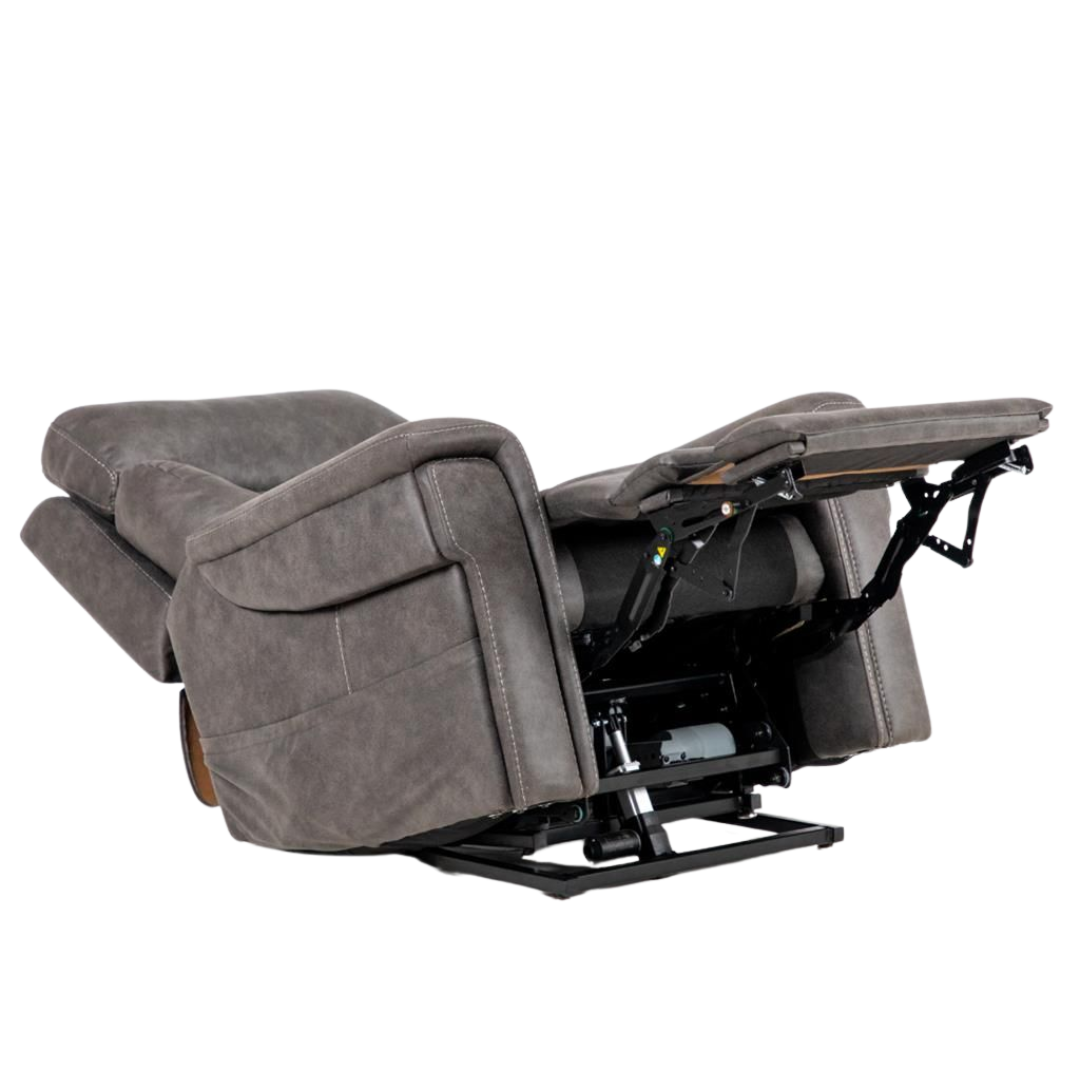 Alivio Donatello Plus Quint Motor Lift Chair in Canyon fabric, featuring five-motor adjustability, lay-flat recline, and ergonomic support for mobility and comfort in aged care or home environments.