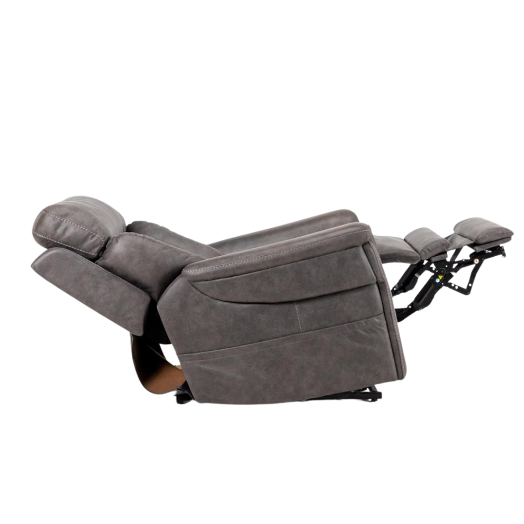 Alivio Donatello Plus Quint Motor Lift Chair in Canyon fabric, featuring five-motor adjustability, lay-flat recline, and ergonomic support for mobility and comfort in aged care or home environments.