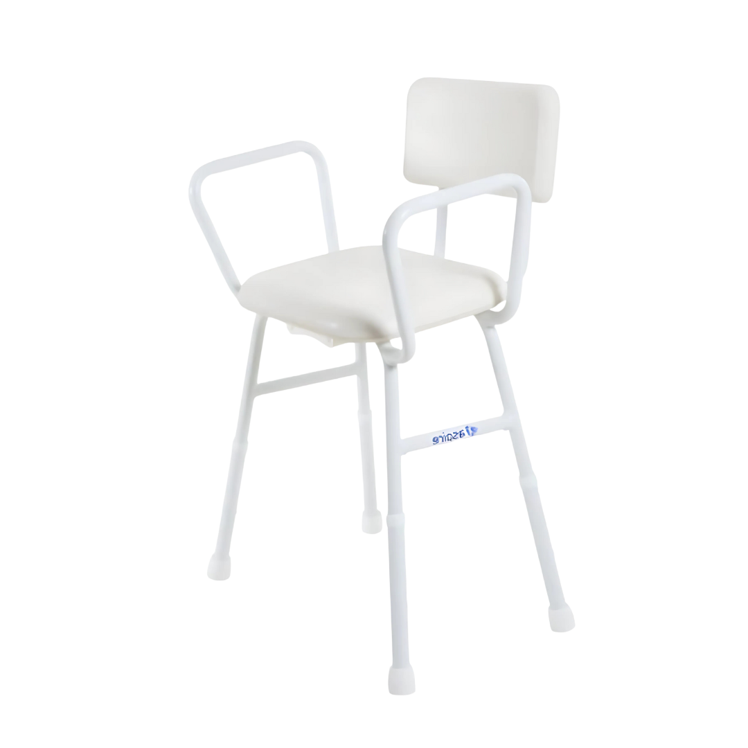 Aspire Shower Stool with Padded Seat & Back Steel