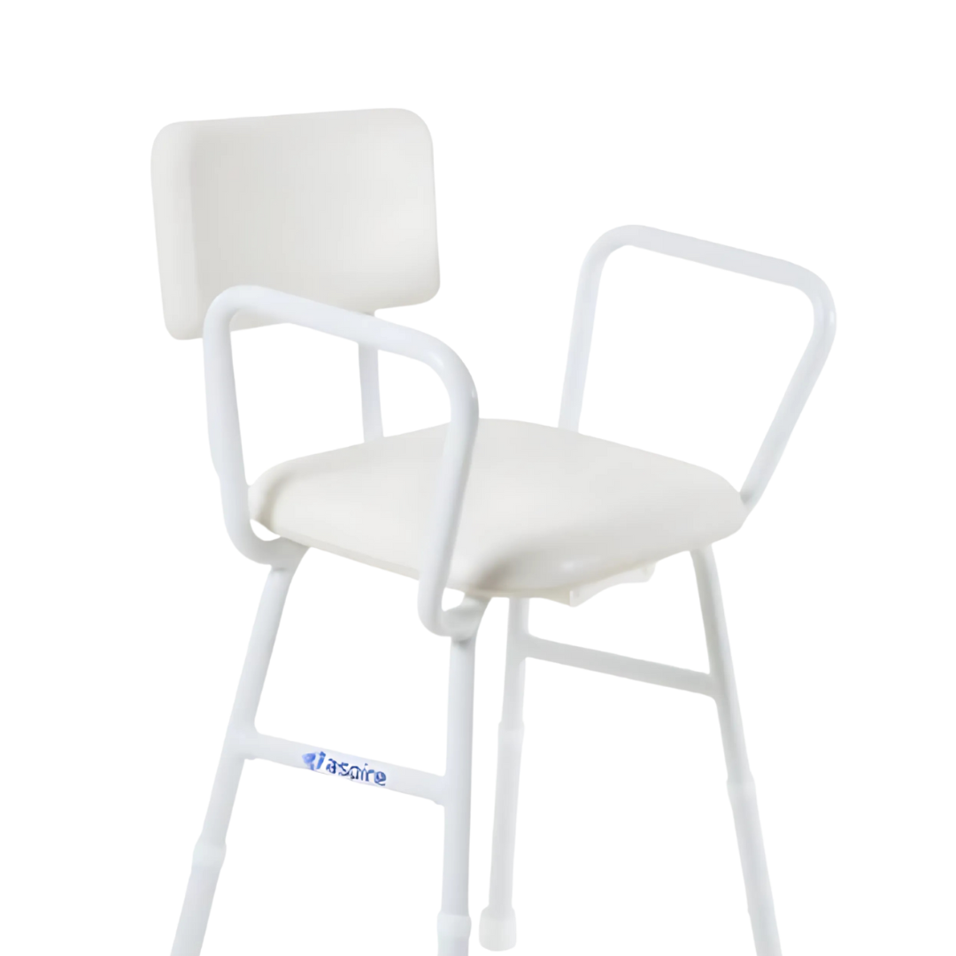 Aspire Shower Stool with Padded Seat & Back Steel