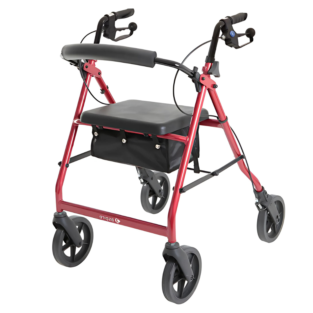 Aspire Deluxe 8" Seat Walker/Rollator Red