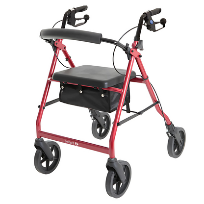 Aspire Deluxe 8" Seat Walker/Rollator Red