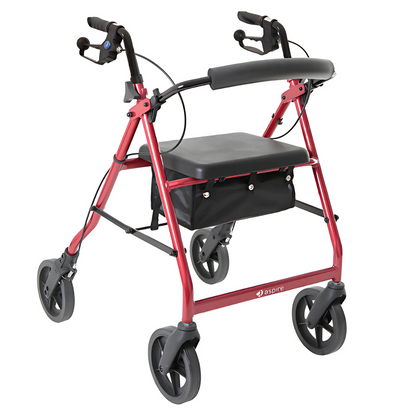 Aspire Deluxe 8" Seat Walker/Rollator Red