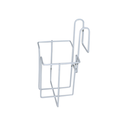 Urinal Bottle Holder with hook-over design for secure, hygienic storage of standard urinal bottles in hospital beds, aged care, or home care settings.