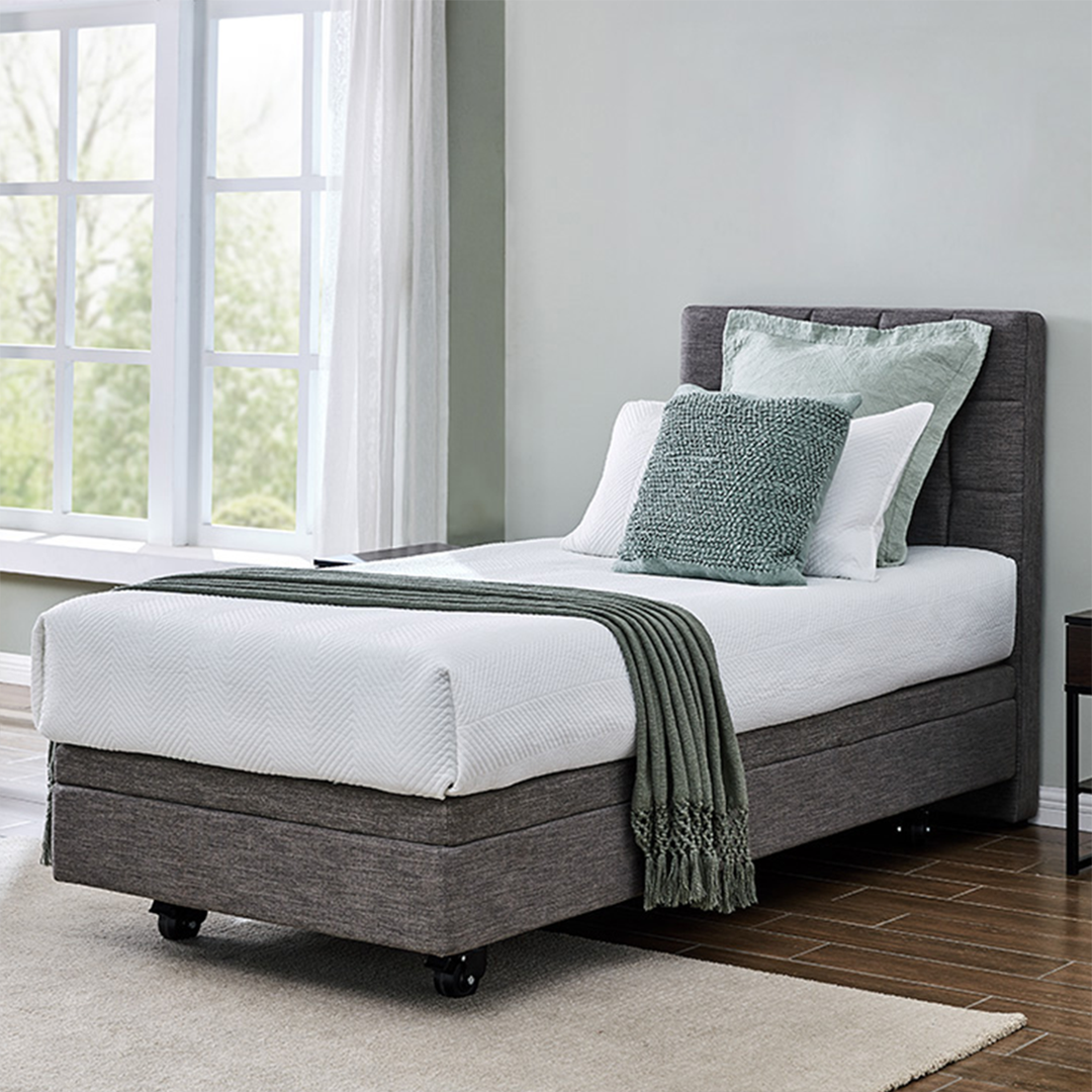 Aspire ComfiMotion Headboard Allure Portobello Grey Long Single