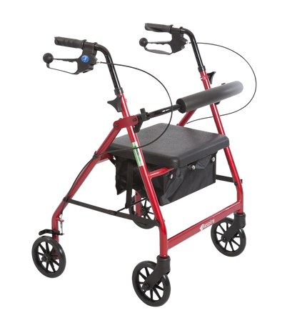 Aspire Mini Seat Walker 6’ Wheels Red / Each Walking Aids