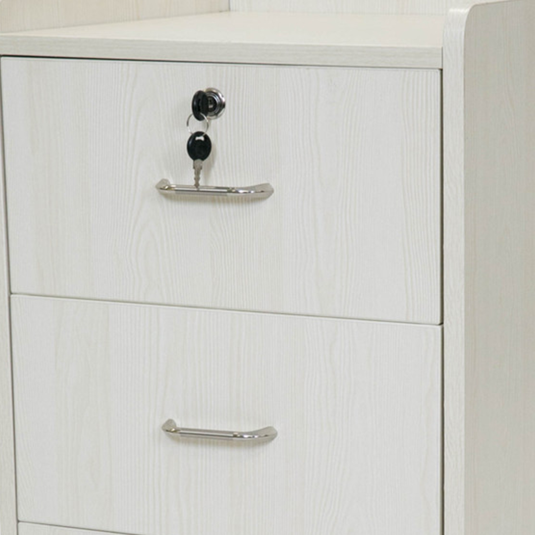 Bedside Cabinet - Single Lock Beech Woodgrain