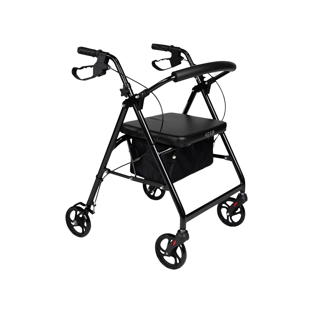 Hero Medical 4-Wheeled Mobility Walker - Walking Frame with Rollator