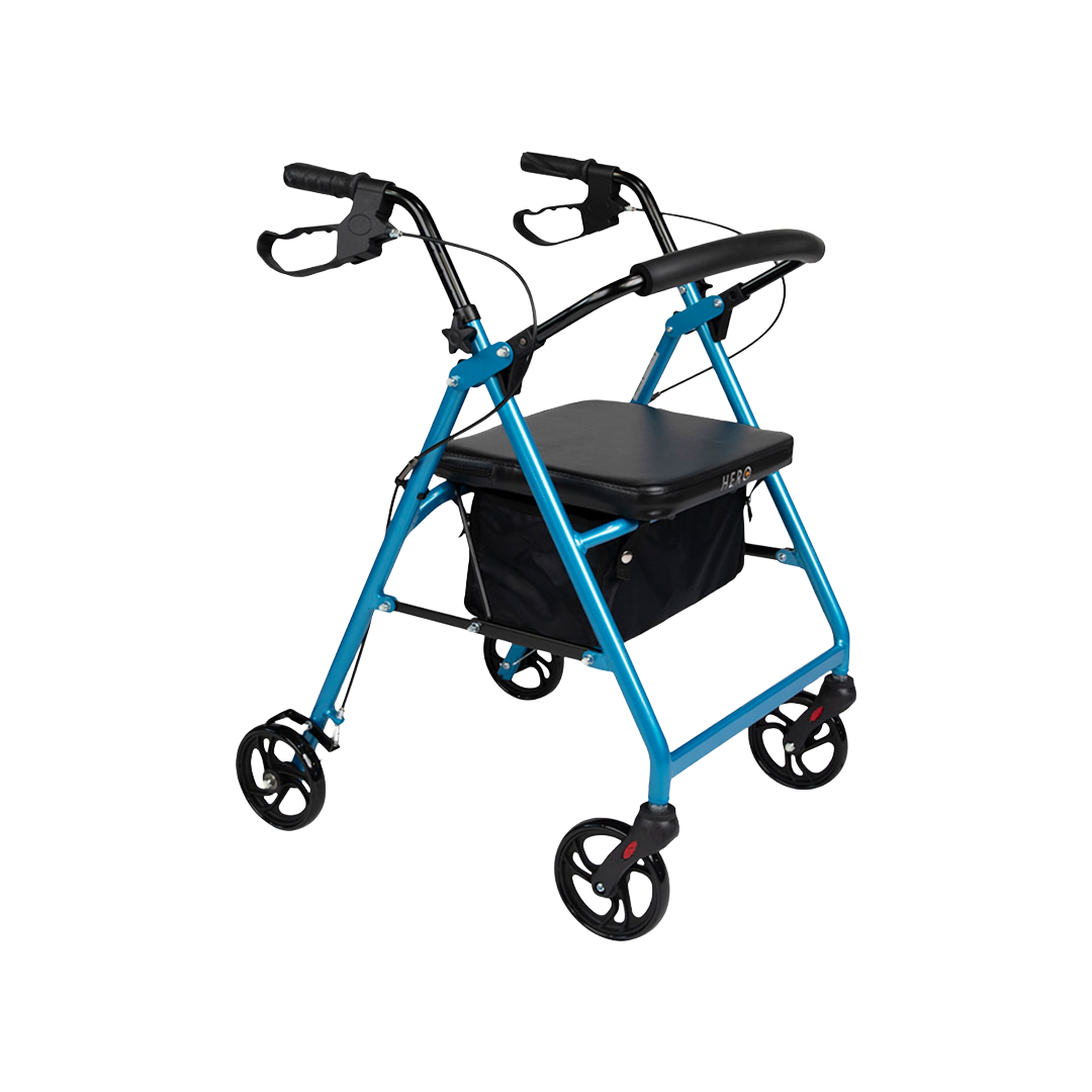 Hero Medical 4-Wheeled Mobility Walker - Walking Frame with Rollator