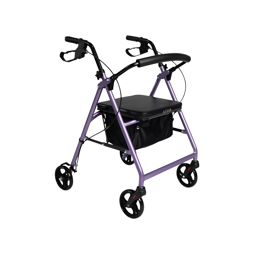 Hero Medical 4-Wheeled Mobility Walker - Walking Frame with Rollator