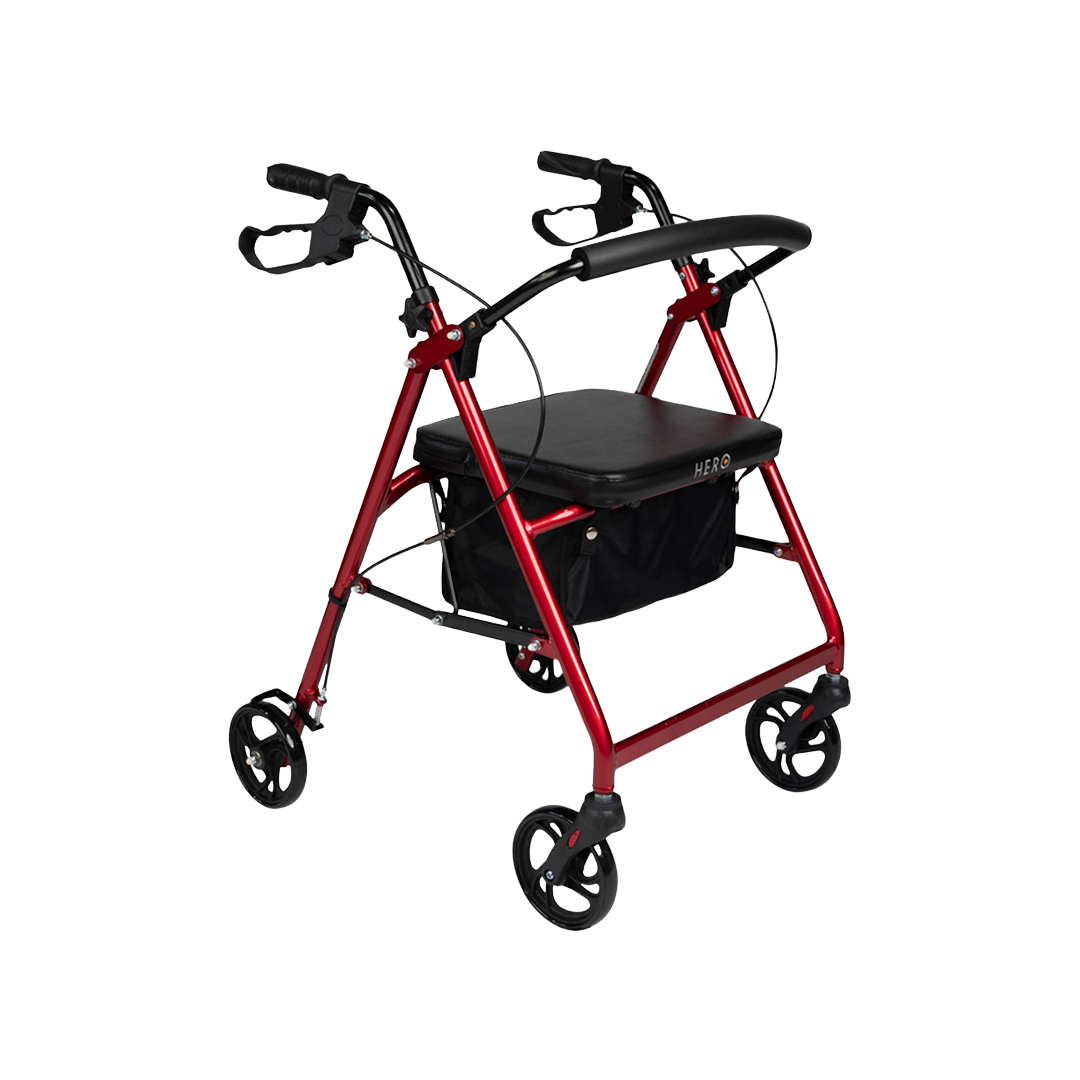 Hero Medical 4-Wheeled Mobility Walker - Walking Frame with Rollator